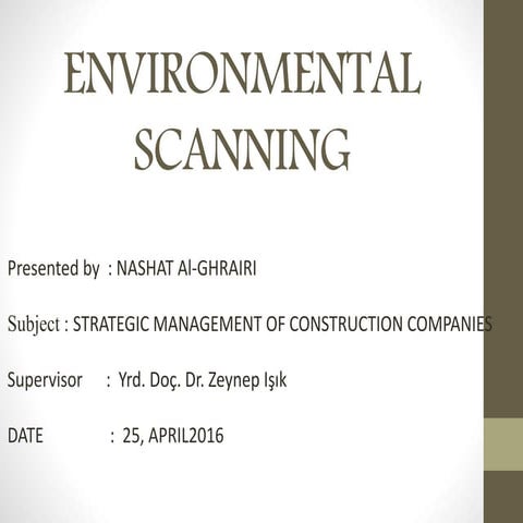 Environmental scanning