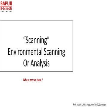 Environmental scanning - External Analysis