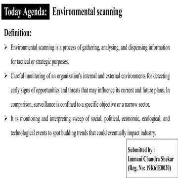Environmental Scanning-SM-MBA