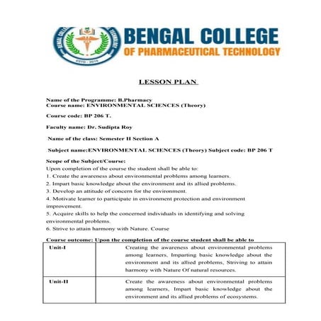 Environmental Science lessonPlanning2025