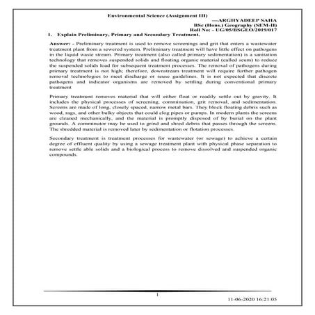 Environmental science and energy resources question and answer
