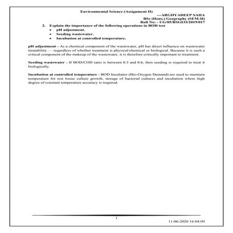 Environmental science and energy resources question and answer