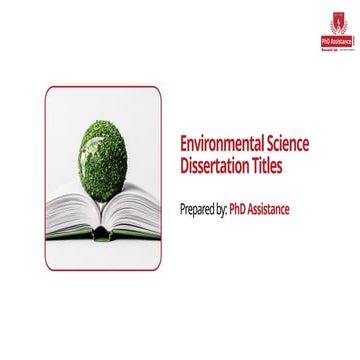 Innovative Environmental Science Dissertation Titles for Modern Research Scho...