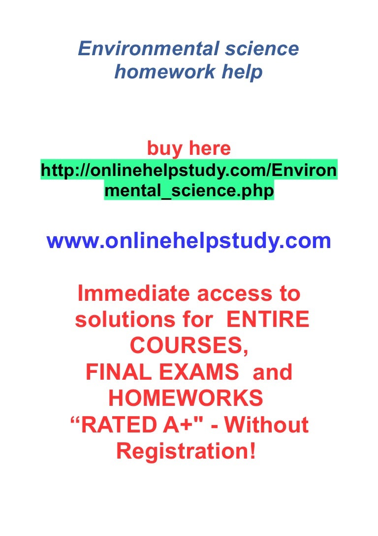 Homework help environmental science Homework help environmental science