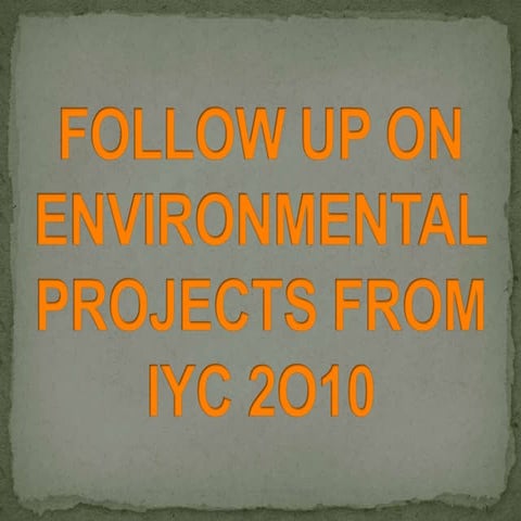 IYC12 - Environmental Session