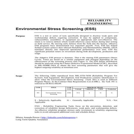 Environmental stress screening