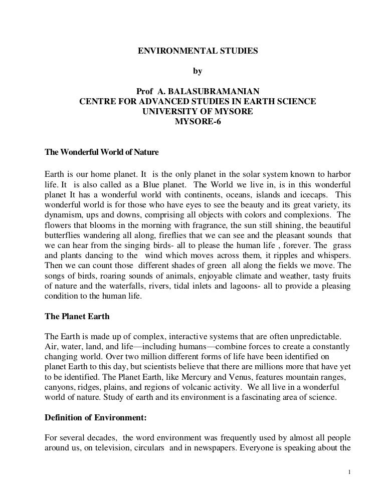 Environmental studies