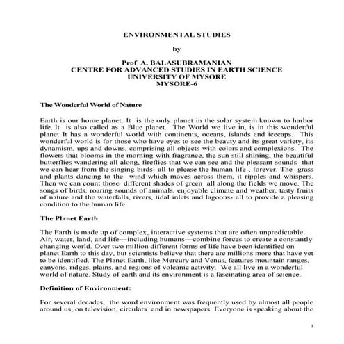 Environmental studies