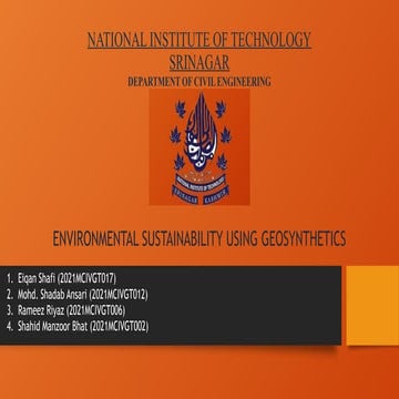 Environmental sustainability using Geosynthetics