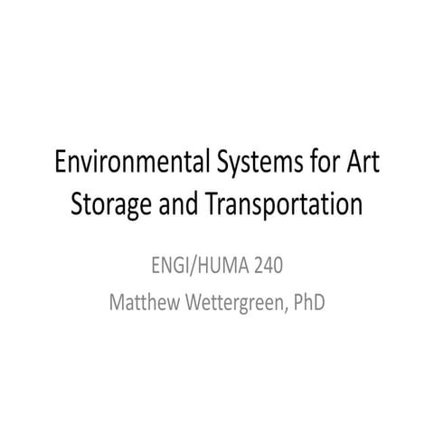 Environmental Systems for Art Storage