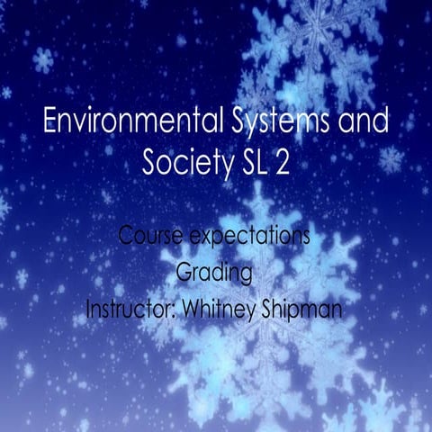 Environmental Systems Introduction