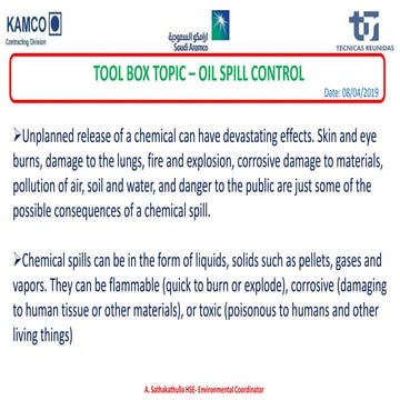 Environmental TBT  oil  spill control . april 2019.