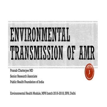 Environmental Transmission of Antimicrobial Resistance