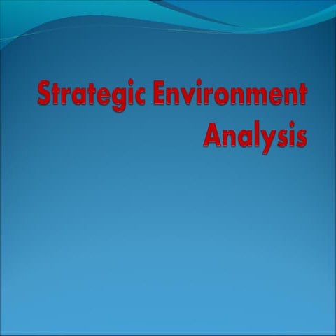 Environment analysis