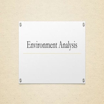 Environment analysis