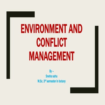 Environment and conflict management