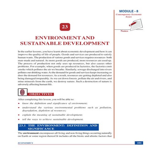 Environment and sustainable development | PDF