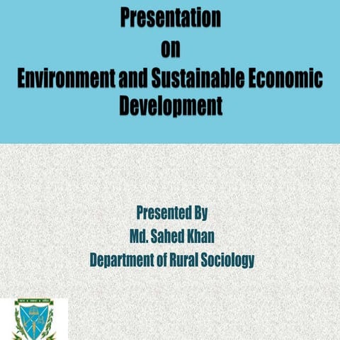 Environment and sustainable economic development