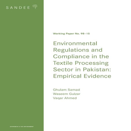 Environmental Regulations and Compliance in the Textile Processing