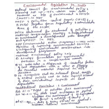 Environment legislation