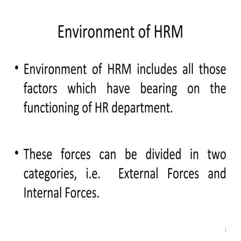 Environment of hrm