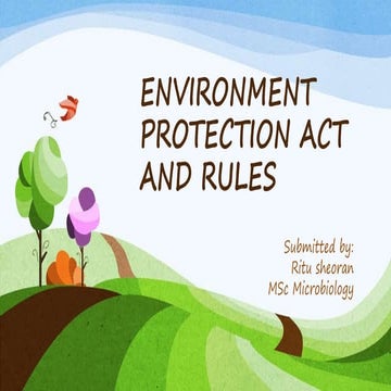 Environment protection act and rules