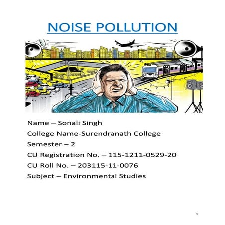 NOISE POLLUTION - Introduction .Types of Noise Pollution