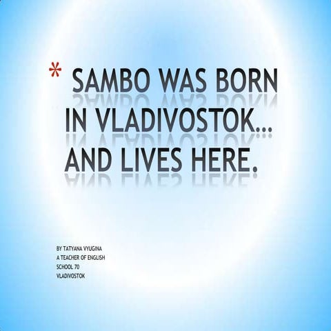 Sambo was born in Vladivostok… And lives here