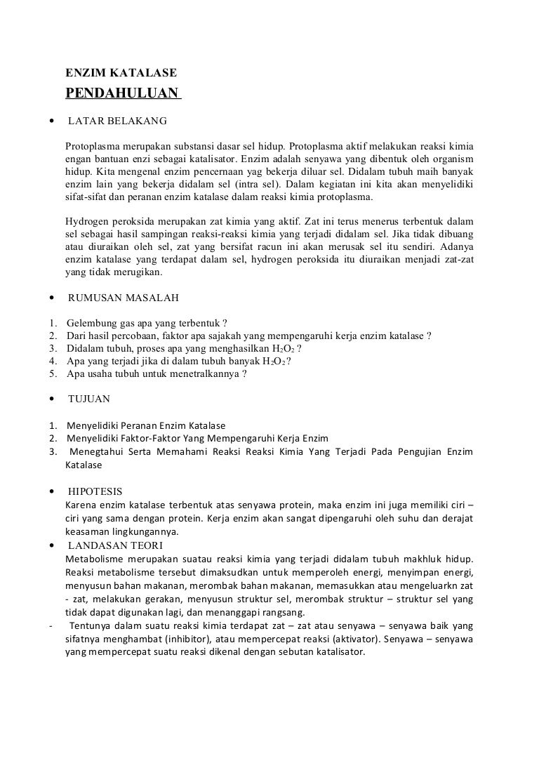 Enzim Katalase Enzim Katalase