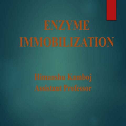 Enzyme immobilization