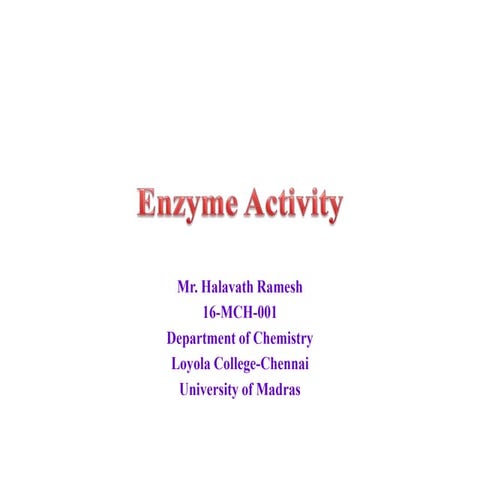 Enzyme activity