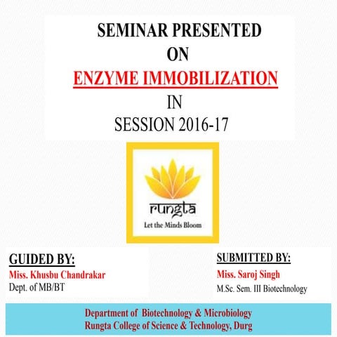 Enzyme immobilization sc