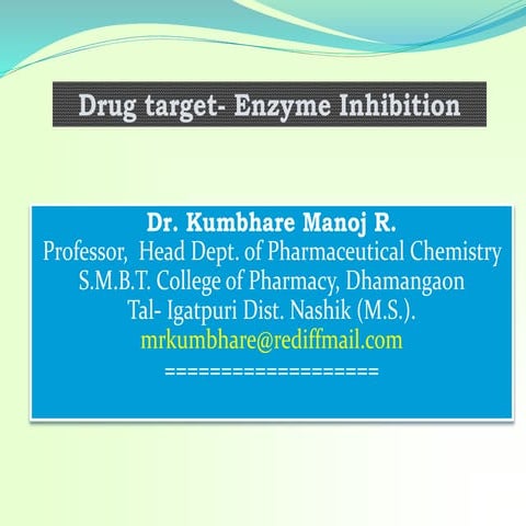 Enzyme inhibitors general | PPTX