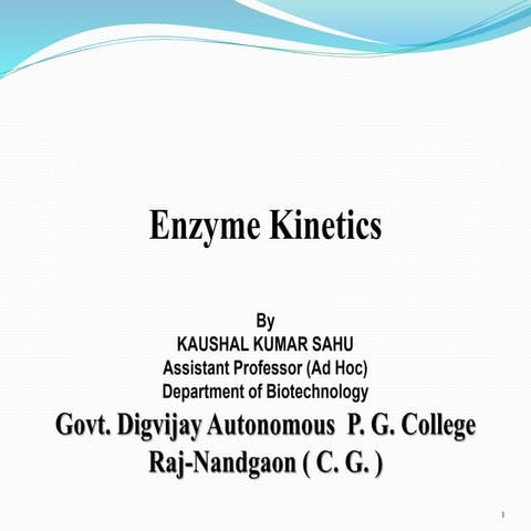 Enzyme kinetics by kk sahu sir