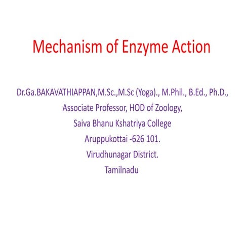 Enzyme mechanism