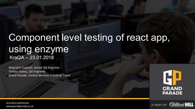 KraQA #29 - Component level testing of react app, using enzyme