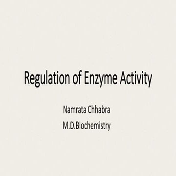 Enzyme regulation
