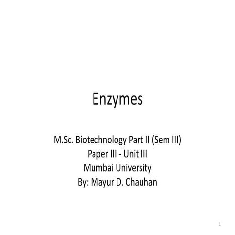 Enzymes & their Production