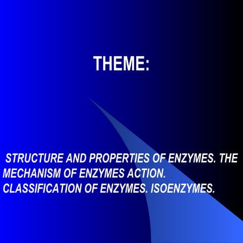 Enzymes. classification. isoenzymes