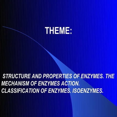 Enzymes. classification. isoenzymes