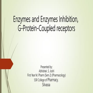 Enzymes and enzymes inhibition, GPCR