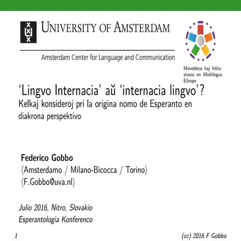 ‘Lingvo Internacia’ aŭ ‘internacia lingvo’? Kelkaj konsideroj pri la origina...