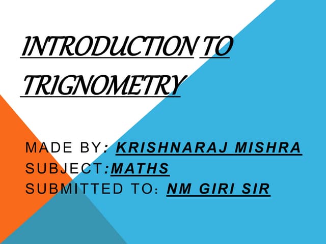Introduction to trignometry