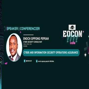 Cyber and information security operations and assurance 