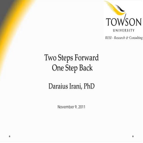 Dr. Daraius Irani - Maryland's Economic Outlook Presentation