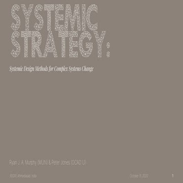 Systemic Strategy: Systemic design method for complex systems change