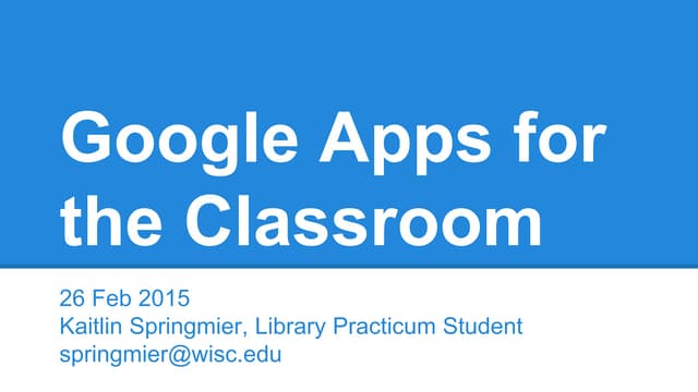 Google apps for the classroom