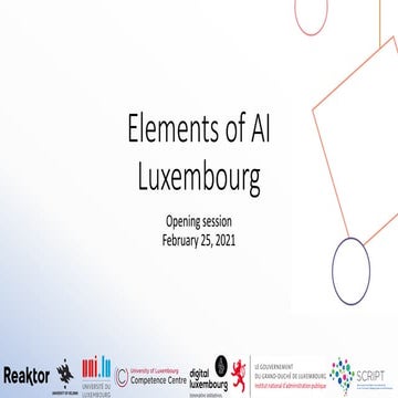 Elements of AI Luxembourg - opening session