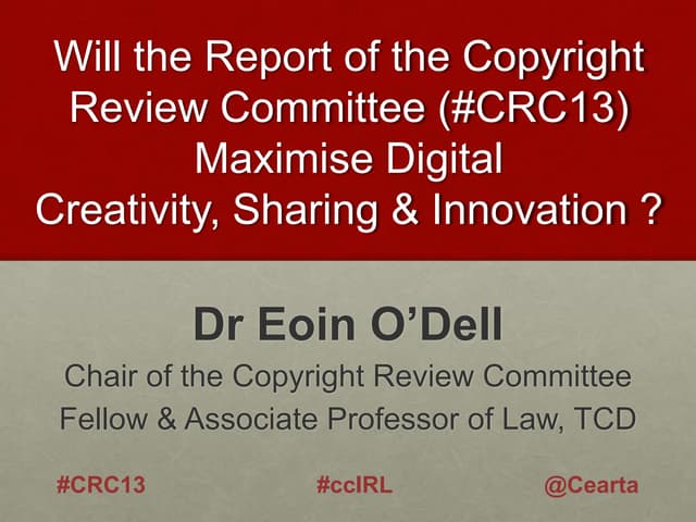 Eoin O'Dell at Creative Commons Ireland event 