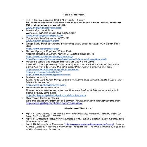 Guide to Leisure Activities in Austin